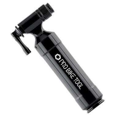 Imagem de PRO BIKE TOOL Inflador de CO2 para pneus de bicicleta com recipiente de armazenamento de cartucho - rápido, fácil e seguro para Presta e Schrader, bomba de pneu de bicicleta para bicicletas de estrada
