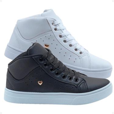 Imagem de Kit 2 Pares Botinha Casual Feminina FXB Cano Alto Dia a Dia-Feminino