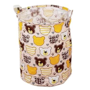 Imagem de Cesto Organizador Dobrável–Impermeável, Compacto e Resistente – Ideal para Roupa Suja, Brinquedos e Mais | 40L(Ursinho)