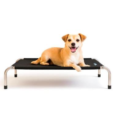 Imagem de Cama Ortopédica Suspensa Cachorro Gato 60x40cm P Preto Alumínio - Pet 