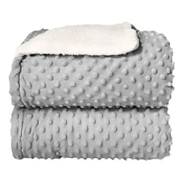Imagem de Manta Para Bebê Cobertor Com Sherpa Soft Bolha Pipoquinha Cinza