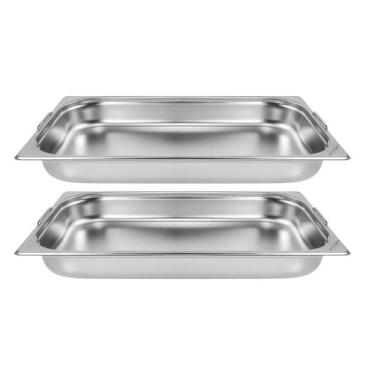 Imagem de Kit Duas Cubas Gastronomica Padrão Gn 1/1 65mm Inox Com Alça Weck