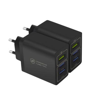 Imagem de Presente Dia dos Pais - Carregador Turbo Triplo até 18W - Preto - Gshield - O 2º PELA METADE DO PREÇO