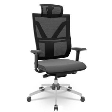 Imagem de Cadeira Darix X+ Slider Braços 3D PU Cromada Plaxmetal Assento Estofad