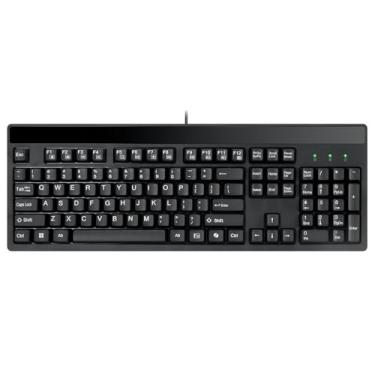 Imagem de ADESSO Teclado mecânico EasyTouch 130 com fio USB de tamanho completo com interruptores marrons, tecla de atalho Copilot AI dedicada, montada na junta para digitação silenciosa, 2 teclas de impressão