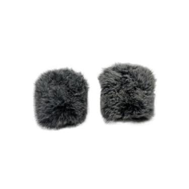 Imagem de menolana Protetor de microfone para proteção contra vento, compacto, profissional, prático, capa para microfone, para uso externo, performance em palco, Preto E Branco 1 Par