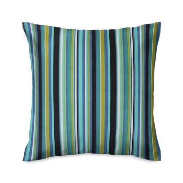 Imagem de Capa De Almofada Vivain Listrado Verde Com Azul
