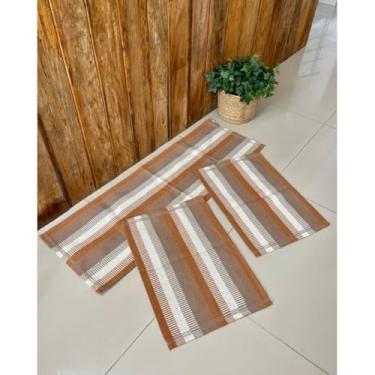 Imagem de Kit Cozinha 3 Peças Aquarela Tear Artesanal (Ferrugem)