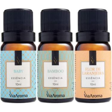 Imagem de Kit 3 Essências Via Aroma - Aromatizador Aromaterapia 10ml Maça, Vanil