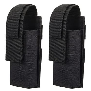 Imagem de Pacote com 2 bolsas táticas para torniquete, suporte para lanterna preta, tático médico, 13,5 x 5,91 cm x 3,96 cm, bolsa de tesoura Molle para faca e ferramenta de armazenamento de cinto