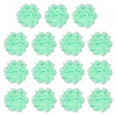 Imagem de YELARXI Flores de chiffon, apliques de tecido de costura, apliques de flores de chiffon - adequado para (mulheres/artesanato faça você mesmo/tiaras/acessórios de cabelo/casamento/festa/corsage) pacote