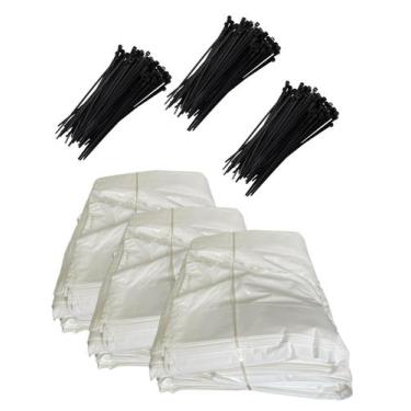 Imagem de Kit 300 Sacos de Silagem Material 100% Virgem + Abraçadeira de Nylon -