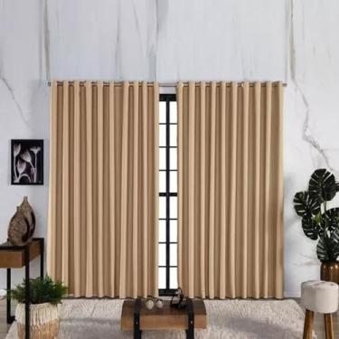 Imagem de Cortina De Luxo Blackout Premium 6,00m X 2,30m Tecido Supremo De Luxo Para Sala Quarto (Avelã)