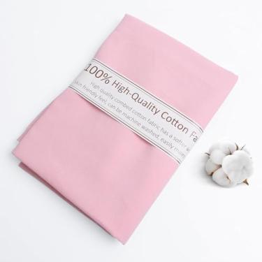 Imagem de Tecido de algodão rosa doce, tecido de popelina de algodão natural por jarda, tecido rosa doce, 159 cm de largura, tecido 100% algodão para material de costura, tecido de vestuário, tecido de