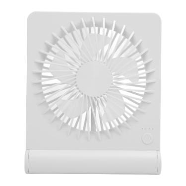 Imagem de Asixxsix Ventilador de mesa portátil, recarregável por USB, silencioso, pequeno, operado por bateria, 3 velocidades ajustáveis, refrigerador de mesa para escritório doméstico (Branco)