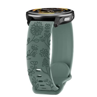 Imagem de HQzon Pulseira de relógio de 22 mm compatível com Garmin Vivoactive 4/Venu 3/Venu 2, pulseira de relógio com estampa de girassol compatível com Forerunner 265/965/255/955/745 para mulheres