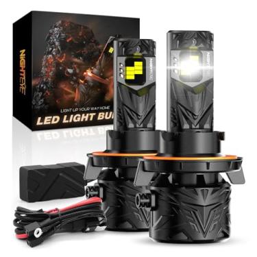 Imagem de NIGHTEYE Lâmpadas de farol de neblina H13 - 80000LM 6500K branco frio, luz de direção super brilhante 240W, Plug and Play, resfriamento do ventilador, pacote com 2