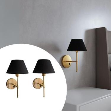 Imagem de Kit 2 Arandelas de Parede Clássica Interna Com Interruptor e Cúpula Re