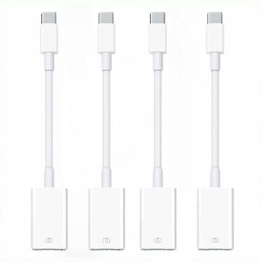 Imagem de Pacote com 4 adaptadores USB-C para USB 3.0, adaptador USB C macho para USB fêmea OTG, adaptador Thunderbolt3 para USBA compatível com MacBook Pro/Air, iPad Pro, iPhone 16 Pro Max/15, Galaxy S25/S24