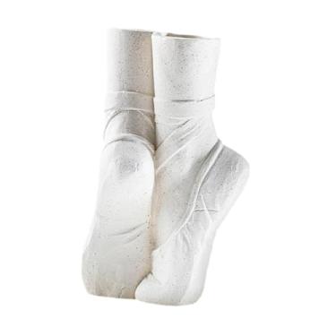 Imagem de WeiLaiKeQi Vaso de cerâmica para flores, presente, decoração para casa, arranjo de flores, sapatilha de balé para quarto, mesa de centro, prateleira, banheiro, Branco