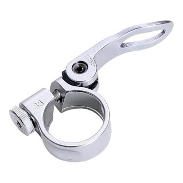 Imagem de predolo Grampo de Canote de Bicicleta Grampo de Canote de Selim Durabilidade 28,6 Mm Liga de Alumínio de Liberação Rápida de Alto Desempenho para Bicicletas D, Prata, Tamanho real