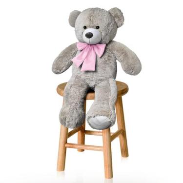 Imagem de Ursinho De Pelúcia Teddy Bear Com Laço Antialérgico Presente Decoração