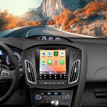Imagem de Rádio veicular de tela vertical de 24 cm para Ford Focus 2012-2018 estéreo com carplay sem fio, Android Auto, estéreo Android para unidade GPS de navegação no painel, WiFi, HiFi, FM, câmera de backup