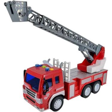 Imagem de Caminhão Bombeiro Escada 25Cm Luz e Som - ZIPPY TOYS