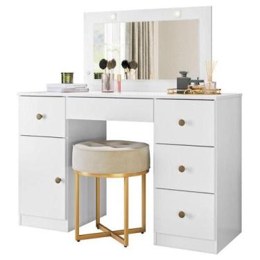 Imagem de Penteadeira Camarim Sonhos Branco Brilho - Moval - MOVAL MOVÉIS