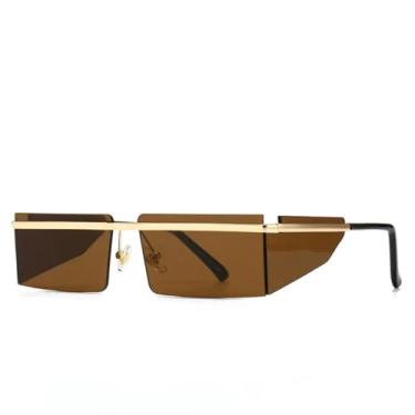 Imagem de Óculos de sol de luxo sem armação, masculino e feminino, fashion, proteção UV400, vintage (C5Tea)