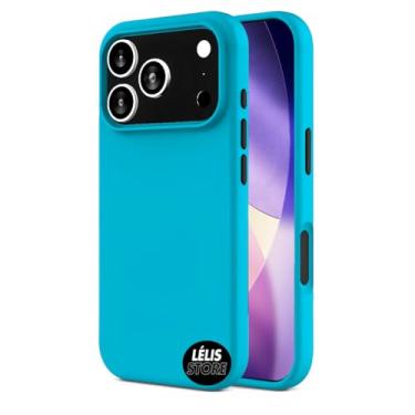 Imagem de Capa Capinha Case Compatível com iPhone 17 PRO MAX Silicone Proteção com Bordas Câmera Forro Veludo Premium (AZUL PISCINA)