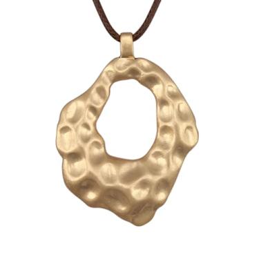 Imagem de joymiao Colares boêmios femininos longos de couro com pingente grande, joia hippie boho, colar com pingente, Couro sintético, Sem Pedra Preciosa