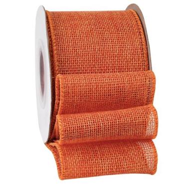 Imagem de Fita SDZMDL Laranja com fio de estopa 6,35 cm com borda de arame de 10