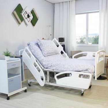 Imagem de Cama Hospitalar Motorizada 1037.AS Para Idosos 9 Movimentos Elétrica com Elevação de Leito, Estrutura Reforçada - Luxo Segurança e Conforto