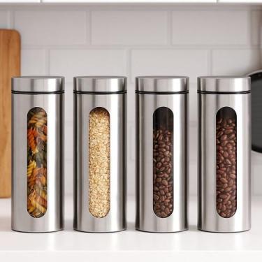 Imagem de Conjunto 4 Potes de Inox com Visor Vítreo Hermético 1,8 L - Mimo Style