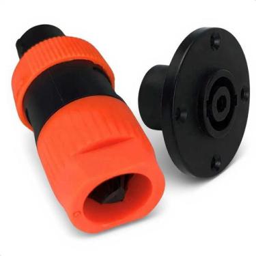 Imagem de Kit Painel Speakon 4 Pinos Conector Macho e Fêmea - MXT