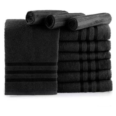 Imagem de Elegante Toalha de Rosto Preta Ideal Para Decorar Seu Banheiro Entrega