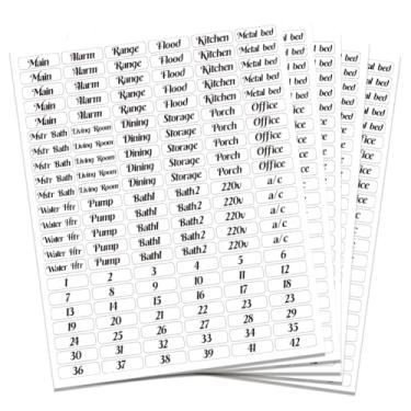 Imagem de GOMAKERER 660 peças de etiquetas de caixa de disjuntor, adesivos de identificação de interruptores transparentes à prova d'água para casa, cozinha, banheiro, escritório, escola, 0,3 x 1,06 polegadas