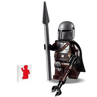 Imagem de Minifigura LEGO Star Wars The Mandalorian (Din Djarin/Mando) - com armadura Beskar prateada e capa