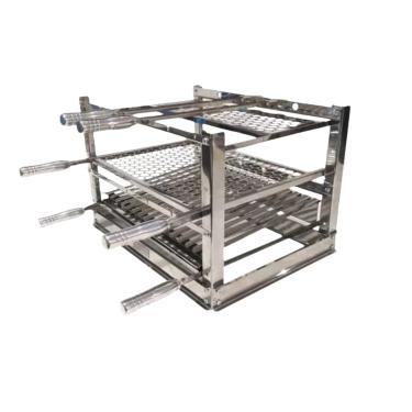 Imagem de Suporte Grill Manual Churrasqueira Grelhas + Espetos 60x51,5cm Inox