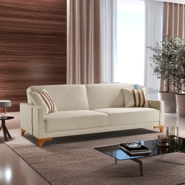 Imagem de Sofa Cama para Sala de Estar 209cm x 84cm Luizi Bege