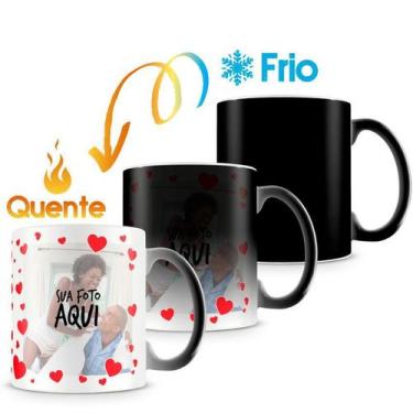 Imagem de Caneca Mágica Personalizada com Foto - Corações (2 Fotos) - 325ml - Am