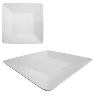 Imagem de Prato Raso Quadrado Melamina Branco 20Cm - 110943 - Rio Chens