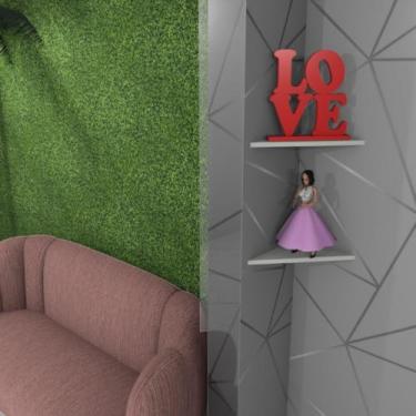 Imagem de Prateleira Triangular de Parede  Estante Decorativa  Suporte para Livr