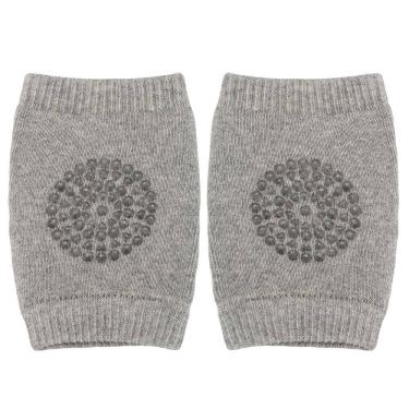 Imagem de Joelheira Bebê Engatinhar Antiderrapante Cinza Buba
