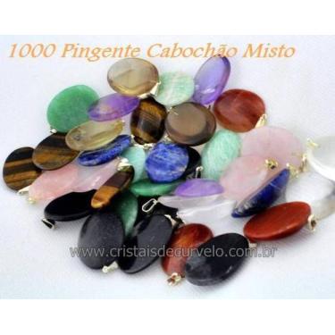 Imagem de 1000 Pingentes Cabochão de Pedra Natural Misto com Montagem em Pino e 