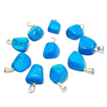 Imagem de Pingente Pedrinha Howlita Azul Prateado - Atacado (05 Unidades) - Cris