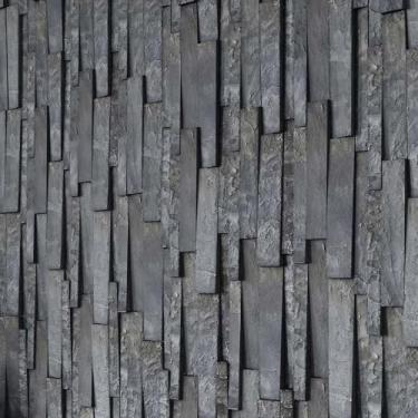 Imagem de CRUZ BAY STUDIO Linhas lineares 15 cm x 30 cm Azulejo de parede de ardósia com face dividida preta sombra (5,2 m²/caixa) MKT2769