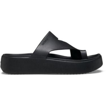 Imagem de Sandália Crocs Getaway Platform Toe Loop Sandal Black, 34, Black