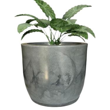 Imagem de Vaso Grande Cone Liso Polietileno Planta Luxo Jardim Varanda Sala (Grafite)